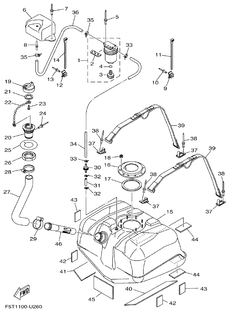 Yamaha VX1050AV FUEL TANK parts diagram